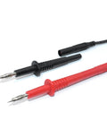 Red and black probes from All In One 10Pcs Test Leads Kit With Double Insulated Leads, 1000V CAT III, 14AWG for electrical testing.