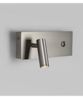 Slick LED Wall Sconces Infinite Dimming Switch Metallic Nickel Aluminum Build for focused bedside reading, sleek design.