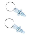 Heavy Duty Galvanized Carbon Steel Indexing Plunger With Pull Ring Lock Pin Precision Spring Stop, set of two for assembly line use.