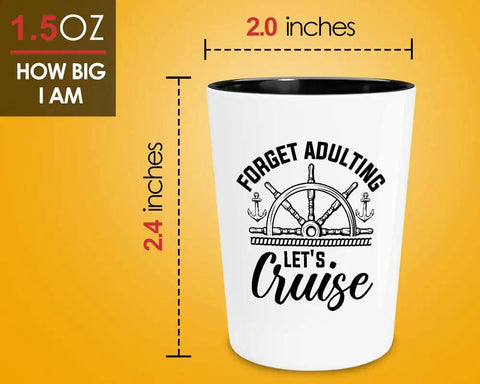 Bar Vibe Ceramic Shot Glass 1.5oz for home parties and ocean adventures with nautical design, 2.4 inches tall, 2.0 inches wide