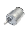 Kickass 24V Dc Mini Gear Motor With High Torque Reduction Box Delivering Smooth Power For Diy Crafts Robotics And Workshop Projects Built Tough To Handle Daily Heavy Lifting, showing silver metal casing and shaft.