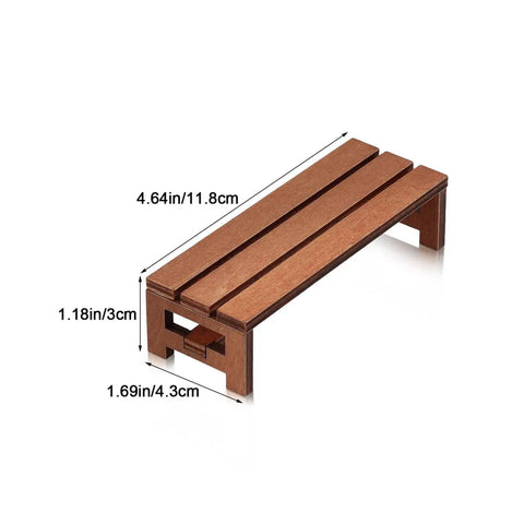 3 Piece Tiny Miniature Wooden Bench Set For Dollhouses 1 12 Scale Park Chairs Craft Wood Accessories For Fairy Gardens Photo Backdrops