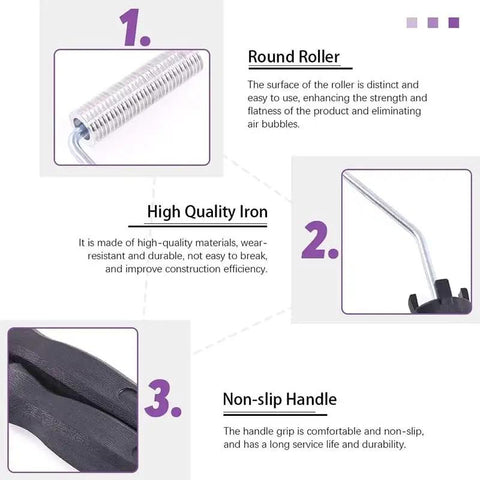 Pro Fiberglass Roller Set With Detail Brushes To Crush Air Bubbles Fast And Top Shelf Resin Laminating Kit For Boat Fixing and Non-slip handle for easy use.