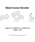 Right Angle Corner Bracket For Woodworking And DIY Furniture Repair Slim Silver Metal Brace Plate For 90 Degree Joints
