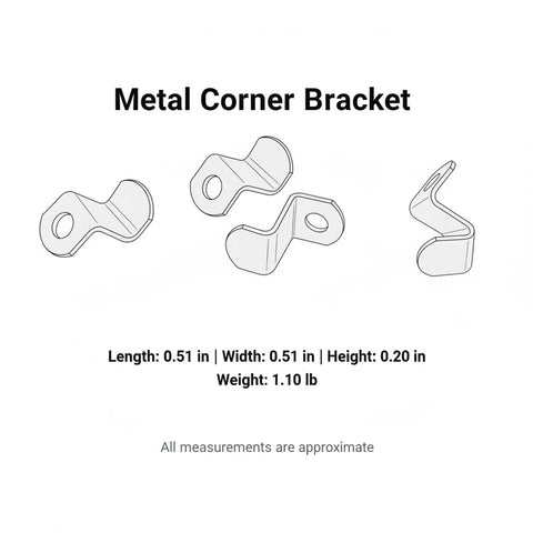 Right Angle Corner Bracket For Woodworking And DIY Furniture Repair Slim Silver Metal Brace Plate For 90 Degree Joints