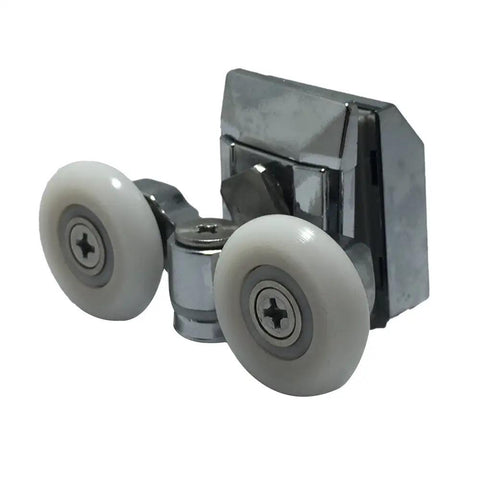 Slick Premium Smooth Zinc Alloy Shower Door Rollers Replacement Kit, showing 23mm twin ABS top runner for glass doors.