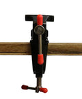 Compact Mini Vise Clamp With A Rock Solid Hold For Woodworking Carving And Jewelry Diy Tasks Dead Simple Table Clip Mount Black Finish mounted on wood.