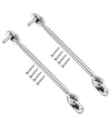 Heavy Duty Stainless Steel Gate Hook Latch And Door Window Snap Lock With Mounting Screws, 200mm length, includes 6 mounting screws.