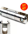 Heavy Duty Cable Pulling Swivel With 5 Ton Load Rating And Anti Twist Ball Bearings Forged From Galvanized Steel, showing shiny metal surface.