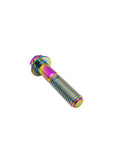 Heavy Duty Aviation Grade Titanium Hex Head Bolts With Dripping Rainbow Pvd Coating M10x1.25x65mm shown in profile view