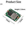 10 Pack 5V To 3.3V Buck Converter Module With Wide 4.75V 23V Input Dope Little Power Regulator For Arduino ESP32 And DIY Electronics Projects Ultra Compact 17x11x3.6mm Low Ripple Power Supply shown