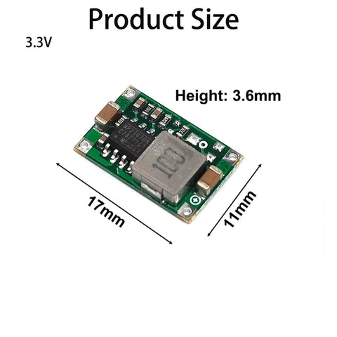 10 Pack 5V To 3.3V Buck Converter Module With Wide 4.75V 23V Input Dope Little Power Regulator For Arduino ESP32 And DIY Electronics Projects Ultra Compact 17x11x3.6mm Low Ripple Power Supply shown