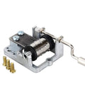 Hand Crank Music Box Movement 18 Note Mechanical Metal Mechanism for DIYers Jewelry Box and Woodworking Projects 7.5cm Length Replacement Part With Pre Drilled Mounting Holes