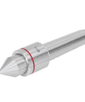 Side view of MT4 live center for lathe; heavy-duty revolving, high-carbon steel body.
