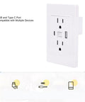 No Snags Heavy Duty Usb And Type C Wall Outlet With 15A Flame Retardant Receptacle, showing USB and Type C ports.