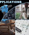 Straight Up Rock Solid Pro Cordless Brushless Riveting Gun Kit One Touch Quick Pull Automatic Rivet Nut Tool Battery Powered Workhorse for metal and wood applications.