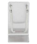 Rock Solid Stainless Steel Bathroom Hook With Tight Suction Mount For Hanging Towels And Scrub Brushes Heavy Duty Wall Organizer showing front view of sturdy design.