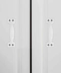 Vintage Iron Door Pull Handle With Classic Elegance White Finish Includes Screws Easy Install No Fuss Heavy Duty Rustic Hardware