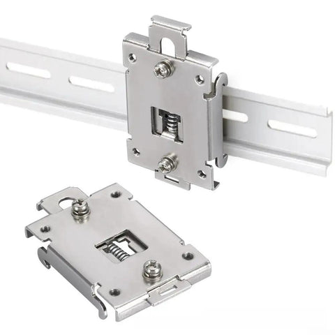 Two Pack 35mm DIN Rail Mount Clips For Solid State Relays Zinc Plated Iron Relay Brackets Rugged Guide Rail Holders For Easy Install In Control Cabinets And Industrial Electrical Panels, 35mm zinc-plated iron DIN rail clips
