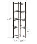 Five Tier Water Jug Rack for Five Gallon Jugs Heavy Duty Steel Bottle Organizer Shelf Copper Bronze Finish 52.95 inches tall