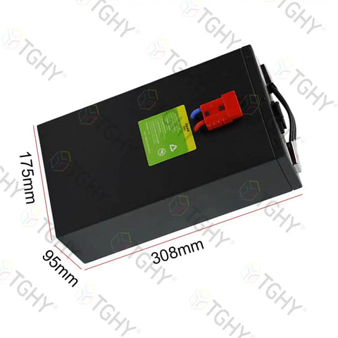 Heavy Duty 24 Volt 20AH Electric Stacker Truck Battery Pack With Smart Bms Protection For Long Life Cycles And Fast Charging Action - dimensions 175x95x308mm, black housing, connector view.