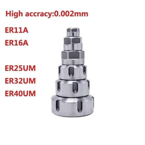 Badass Heavy Duty Collet Clamping Nut For Lathes And Cnc Gear Er11 To Er32 M40x1.5 Threads Toughened Steel stacked in tiers.