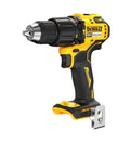 Heavy Duty 20 Volt Max Brushless Cordless Hammer Drill Driver With Rock Solid Build And Beast Mode Torque For No Sweat Concrete Work and Day One Job Site Reliability Tool Only, side view with chuck visible.