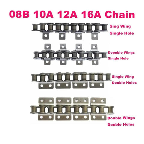 Badass 1.5 Meter Carbon Steel Drive Roller Chain For Machine Transmission And Conveyor Tasks Featuring A Dual Wing Setup.