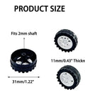 30Pcs Plastic Toy Car Wheels Set For RC Cars Trucks And DIY Robots With 2mm Shaft Axles White 31mm Diameter And 11mm Thick