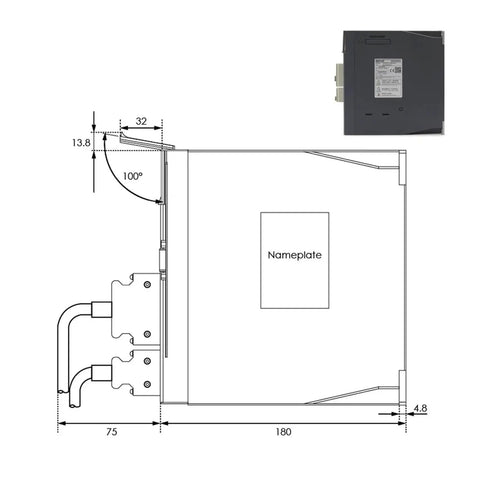 Bulletproof AC Servo Motor Drive Kit 0.75 kW 2.39 Nm Torque 4 Amp 3000 RPM 220V With 10 Meter Cable technical drawing and dimensions.