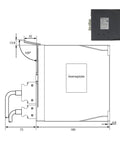 Rock Solid 0.75Kw AC Servo System Delivering Dead On 2.39 Nm Torque At 3000 RPM dimensions and nameplate diagram.