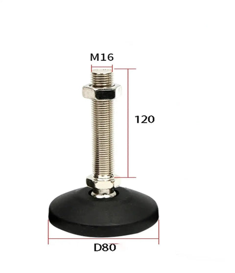 Rock Solid Nylon Universal Adjustment Feet M8 To M20 Sizes Adjustable Leveling Glides with M16 thread and 120mm height.