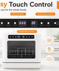Top Notch No Sweat Countertop Mini Dishwasher With 800 Watt Motor And Six Point Eight Liter Tank Featuring 360 Degree Splash Spray four wash cycles and seventy two hour fresh keep storage for quick daily cleanup control panel with LED display and touch buttons.