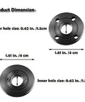 Heavy Duty Angle Grinder Flange Replacement Set With 5/8-11 Thread Nuts and Backing Plates showing dimensions and inner hole sizes.