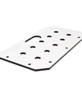 Heavy Duty Multi Functional Table Routing Jig Made For Mft Style Worktops And Plunge Router Setups, white laminate base with index holes.