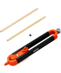 Slick Dual Sided Contour Gauge And Profile Scribe Tool With Tight Grip Lock For One Handed Glide, includes wooden rods for tracing.