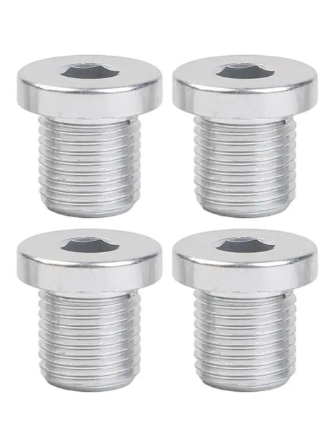 Four Pack M10xP0 Aluminum Rear Derailleur Hanger Bolts For Road Bikes Easy Install Silver Finish 8mm Long 5mm Hex Heads