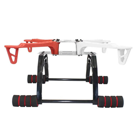 330mm 4 Axis Quadcopter Drone Frame Kit with ultra-strong colored arms for DIY drones, shown disassembled from front view.
