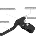 22mm Bicycle Brake Levers Set Pair For Mountain Road BMX Kids And Fixed Gear Bikes Lightweight Durable Ride Ready Replacement Parts In Black For 22mm Handlebars with adjustable brake and screws, high quality plastic housing, inner metal frame visible.