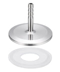 Top Shelf Pro Grade One Point Five Inch Tri Clamp To Quarter Inch Hose Barb Adapter Connector Solid SUS304 Stainless Steel with gasket.