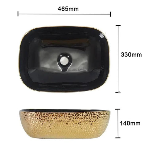 USZWBY Vessel Sinks Ceramic Vessel Sink Light Luxury Household Single Basin Art Bathroom Countertop Wash Bathroom Bowl Sink, top view with dimensions.
