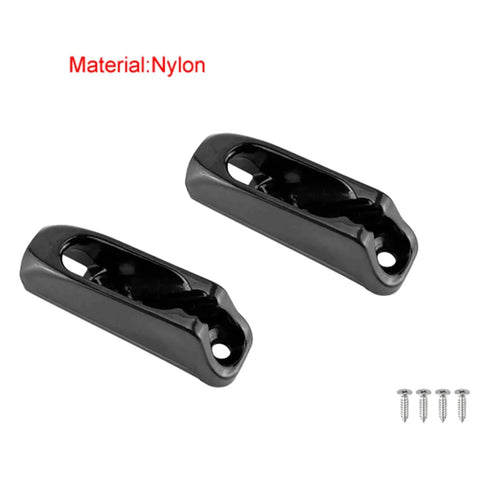 2 Piece Boat Cleat Self Lock Rope Cleat Nylon Clam Cord Tensioner For Canoeing Kayaking And Sailing Marine Gear shown with screws