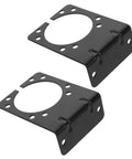 2 Pack Pin Trailer Wiring Connector Mounting Brackets For 7 Way RV Socket And Vehicle Trailer Plug, Heavy Duty Iron Mounts With Easy Install No Fuss, Rock Solid Power Transmission, Compatible For Secure Towing, black iron brackets