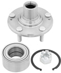 Front Wheel Hub Bearing Repair Kit Fits 2012 2013 Forte5 2010 2013 Forte Koup 2010 2013 Forte 2007 2010 Hyundai Elantra 2011 2012 Elantra Hatchback OEM Replacement Durable Bearings Easy Install For A Quiet Smooth Ride displayed with bearings, nut, and retaining ring.