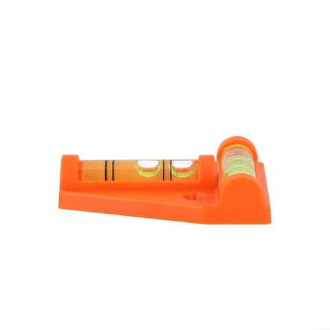 Orange T Shaped 2 Way Bubble Level For Caravan For Motorhome For Camper, compact design with fluorescent vials for visibility.