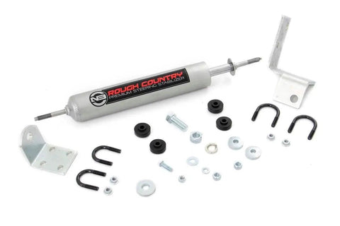 N3 Steering Stabilizer for 1988 2006 Chevy GMC Silverado Sierra trucks with brackets and mounting hardware shown
