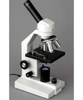 Cordless Monocular Compound Microscope with LED Illumination and 40x to 400x Magnification, Plain Stage, Side View