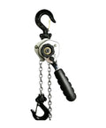 Super Heavy Duty Hand Chain Hoist Cranked Aluminum Alloy Wire Tensioner With Stainless Steel Gears For Manual Lifting Projects And Home Garage Jobs 0.75T To 1.5M Load Capacity, showing a detailed view of the hook and chain.
