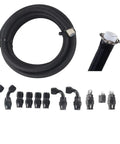 Heavy Duty 20 Feet AN4 An6 An8 An10 Black Nylon Braided E85 PTFE Fuel Line Kit With Fittings For Gas Cooler Hose And CPE Rubber Wiring Harness Upgrade coiled hose with fittings