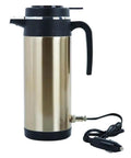 Road Ready Dope Portable Water Heater For Car And Truck 12V 24V in stainless steel with power cord for easy connection.